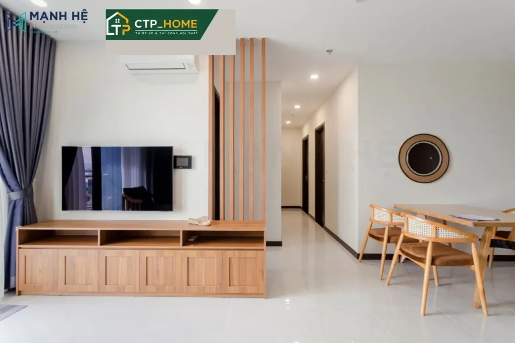 Thiết kế nội thất căn hộ Sky View Bình Dương 95m2 3 phòng ngủ hiện đại - Ảnh 1
