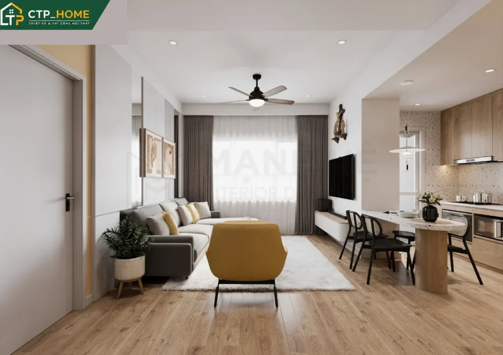 Thiết kế nội thất chung cư Sunrise Riverside 72m2 hiện đại cho anh Sinh - Ảnh 1