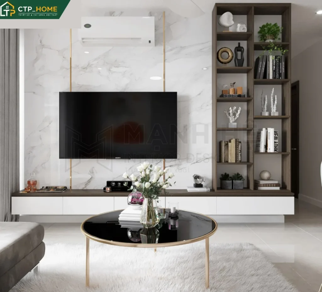 Thiết kế nội thất chung cư Sunrise Riverside 95m2 hiện đại cho chị Yến - Ảnh 1