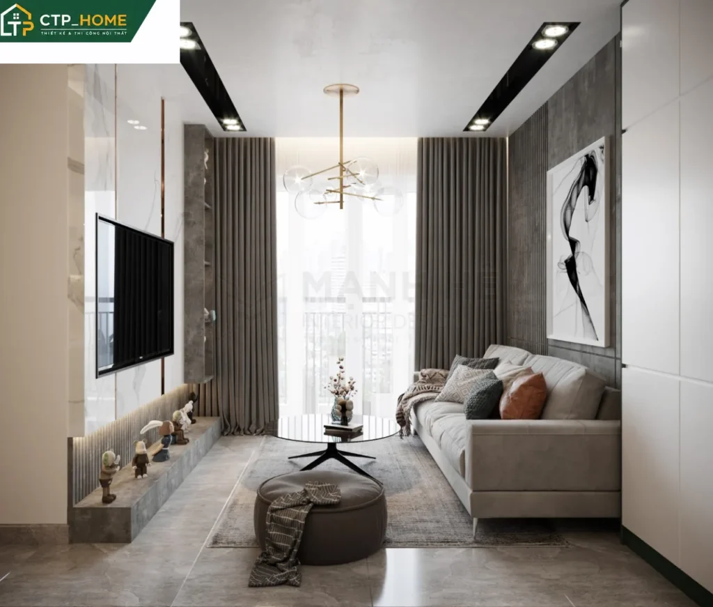 Thiết kế nội thất chung cư Sunrise Riverside 72m2 hiện đại cho anh Thiện - Ảnh 1
