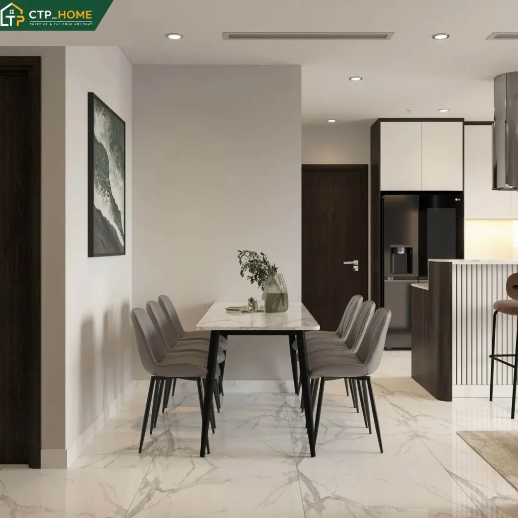 Thiết kế nội thất chung cư The Beverly 79m2 2PN hiện đại tại Quận 9 - Ảnh 5