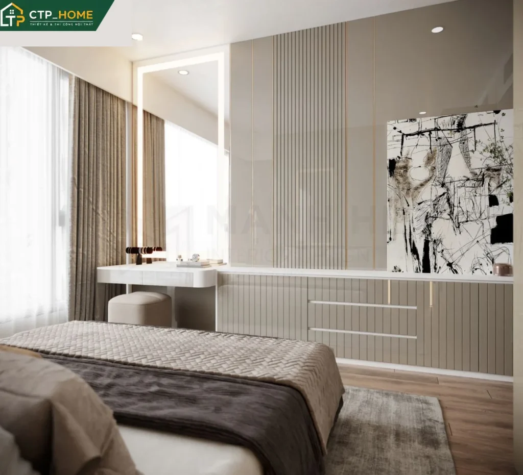 Thiết kế nội thất chung cư The River Thủ Thiêm 119m2 hiện đại sang trọng - Ảnh 9