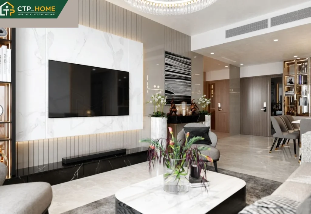 Thiết kế nội thất chung cư The River Thủ Thiêm 119m2 hiện đại sang trọng - Ảnh 2