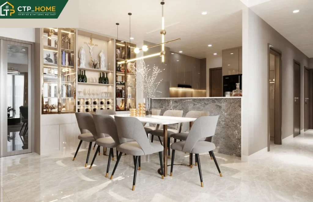 Thiết kế nội thất chung cư The River Thủ Thiêm 119m2 hiện đại sang trọng - Ảnh 3