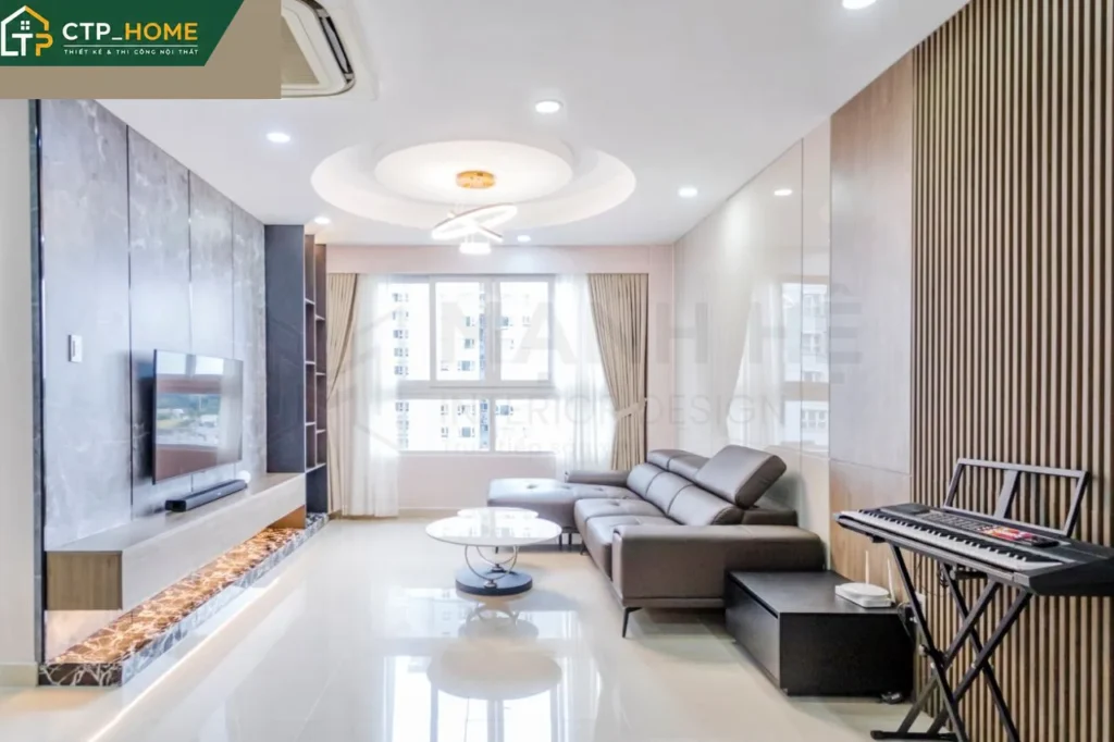 Thiết kế nội thất chung cư Thủy Lợi 4 132m2 hiện đại, sang trọng tại Quận 7 - Ảnh 1
