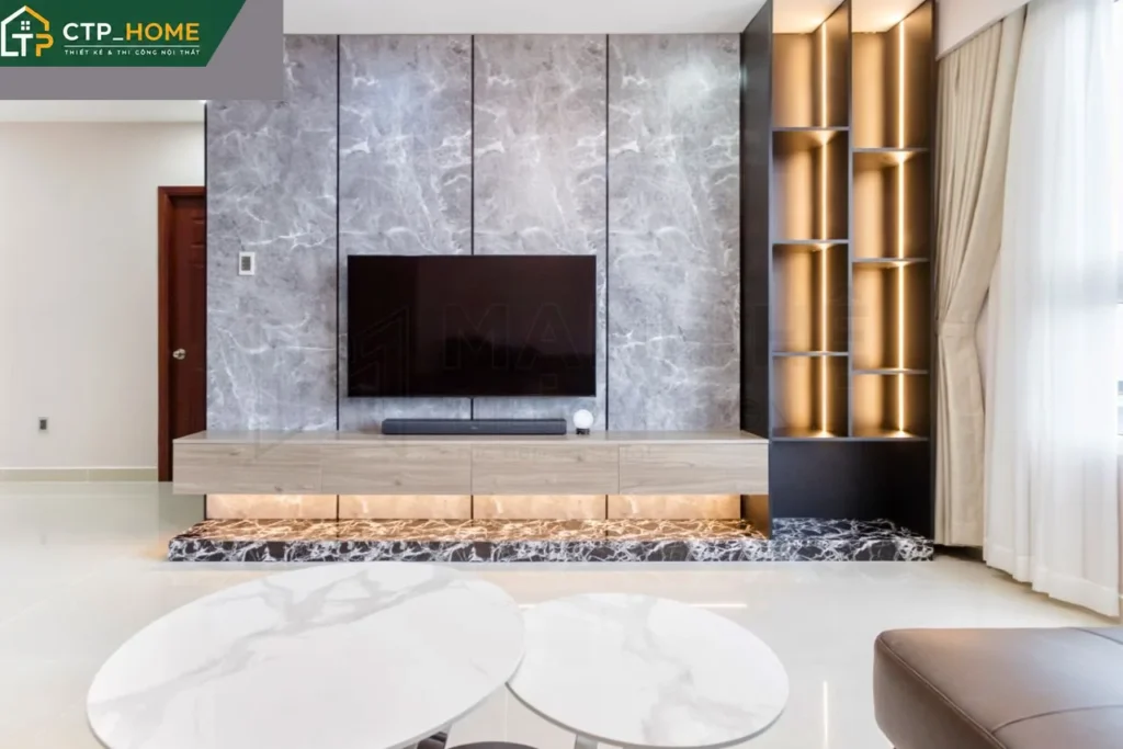 Thiết kế nội thất chung cư Thủy Lợi 4 132m2 hiện đại, sang trọng tại Quận 7 - Ảnh 2