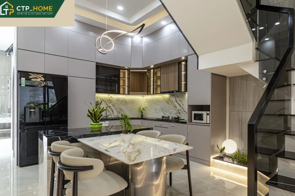 Hoàn thiện nội thất nhà phố Bình Dương 3 tầng – Thi công trọn gói CTP_HOME - Ảnh 5