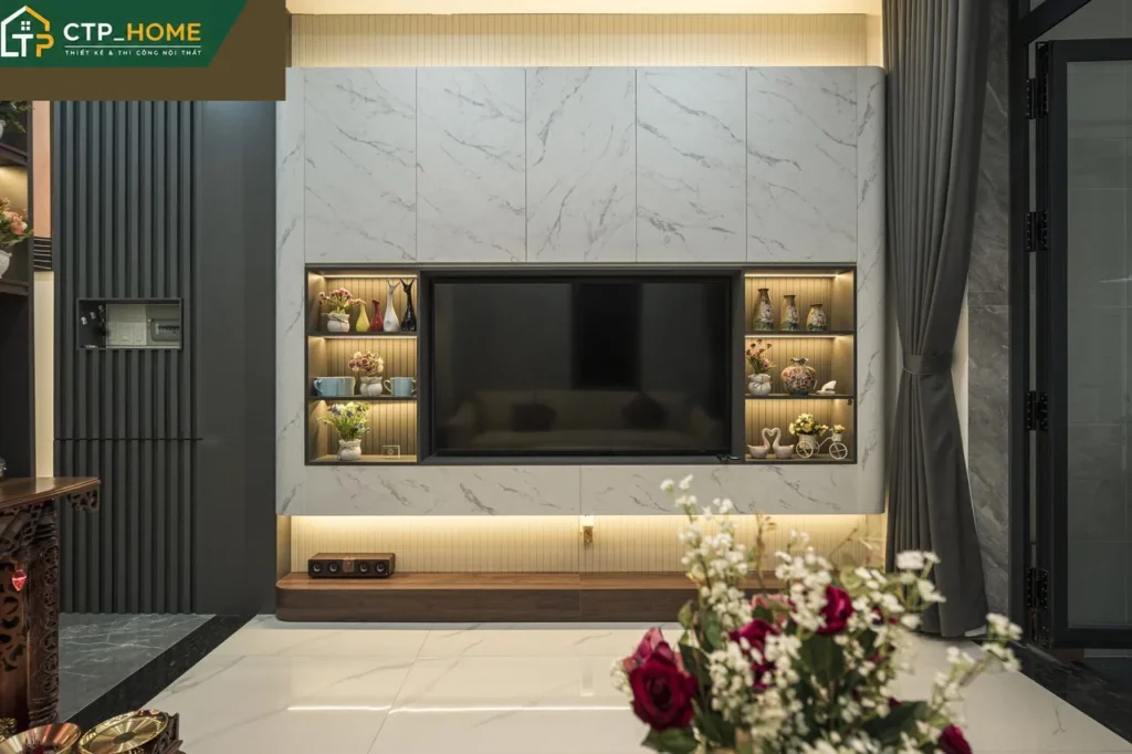 Hoàn thiện nội thất nhà phố Bình Tân 3 tầng 250m2 phong cách hiện đại - Ảnh 1