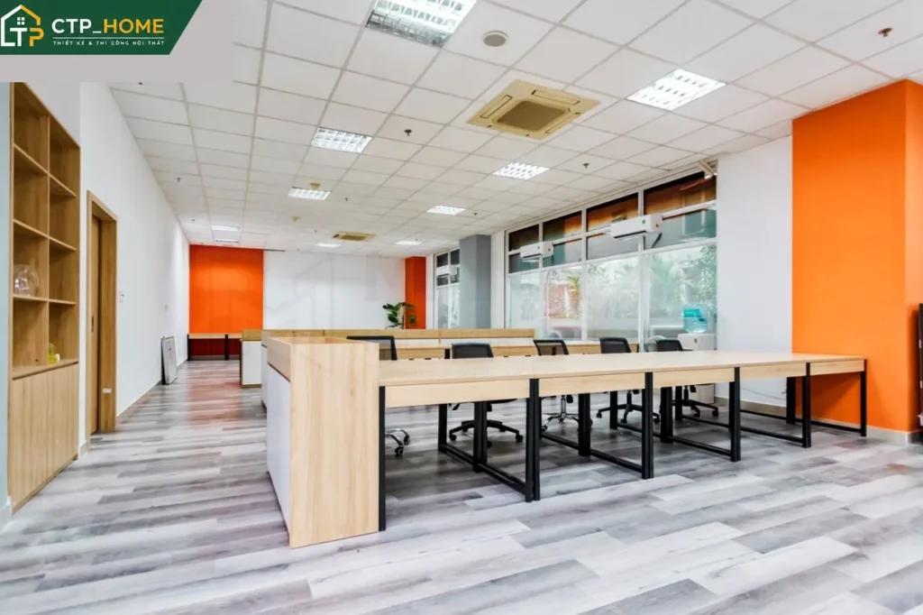 Thi công nội thất văn phòng công ty Green Food 220m2 tại Quận 2 - Ảnh 9