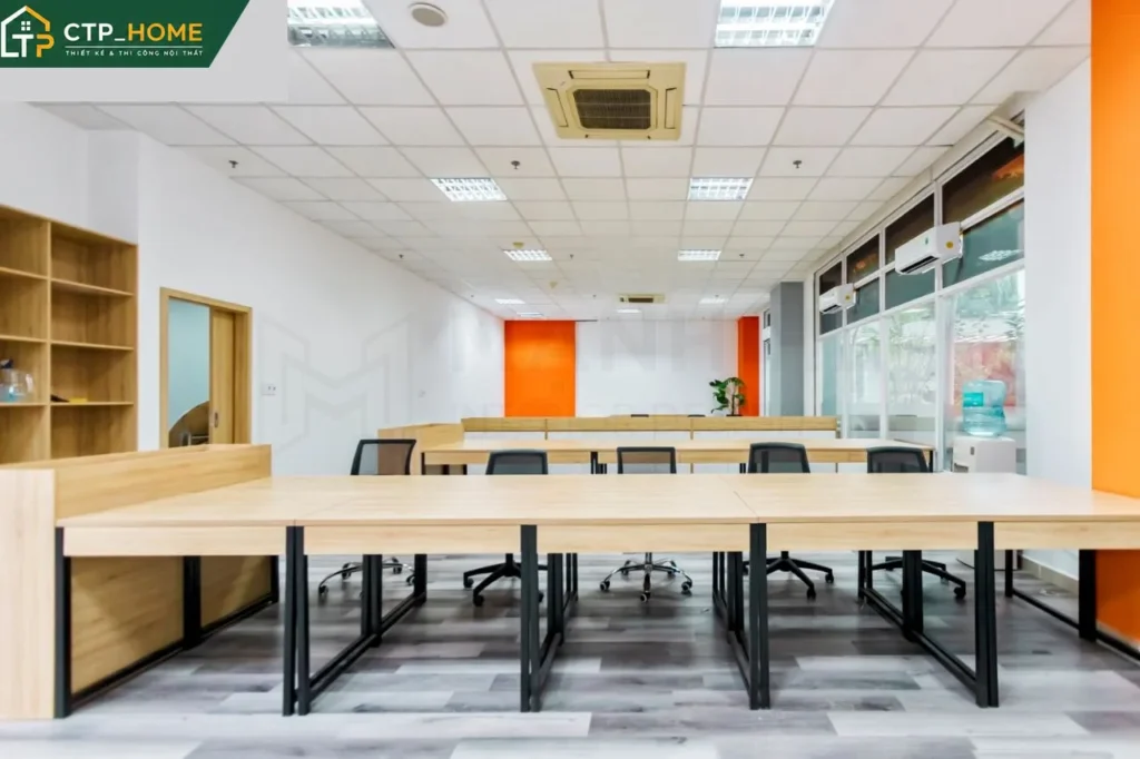 Thi công nội thất văn phòng công ty Green Food 220m2 tại Quận 2 - Ảnh 8