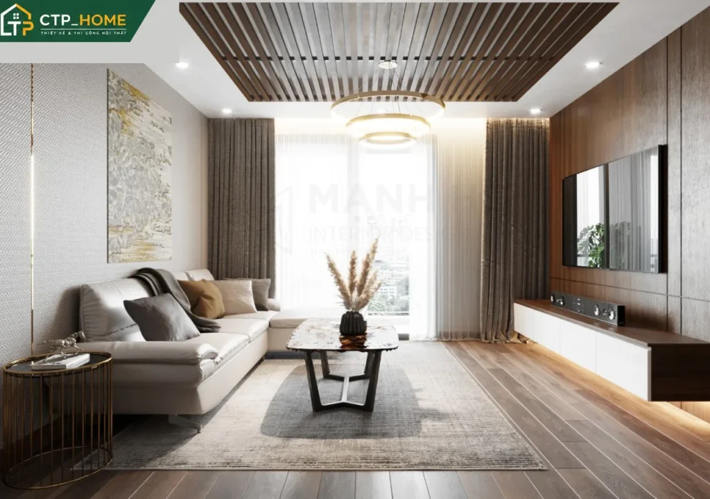 Thiết kế nội thất chung cư Akari City 97m2 3 phòng ngủ hiện đại tại Bình Tân - Ảnh 1