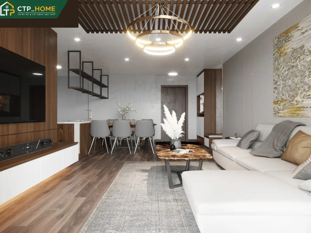Thiết kế nội thất chung cư Akari City 97m2 3 phòng ngủ hiện đại tại Bình Tân - Ảnh 2