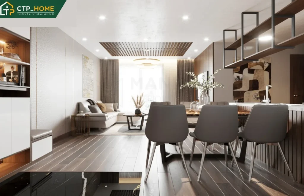 Thiết kế nội thất chung cư Akari City 97m2 3 phòng ngủ hiện đại tại Bình Tân - Ảnh 6