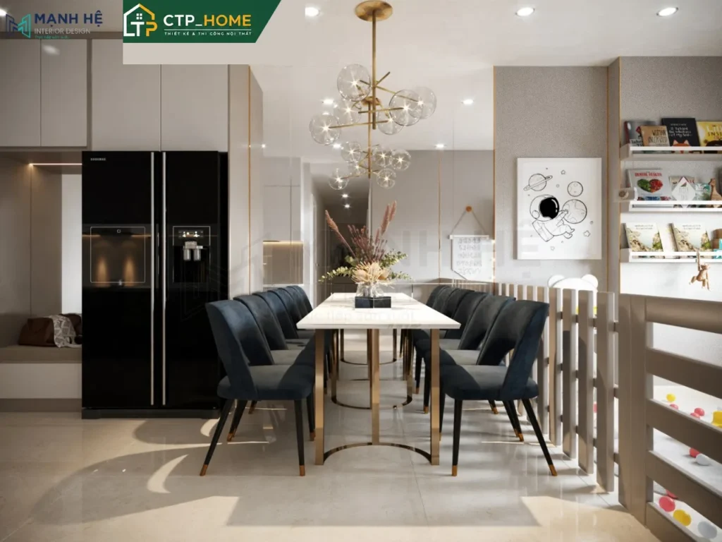 Thiết kế nội thất chung cư Topaz Home 70m2 3 phòng ngủ hiện đại tại Quận 12 - Ảnh 6