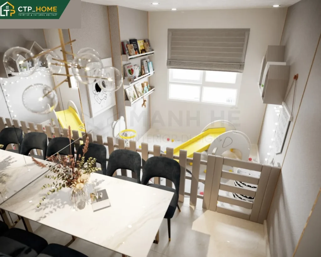 Thiết kế nội thất chung cư Topaz Home 70m2 3 phòng ngủ hiện đại tại Quận 12 - Ảnh 7