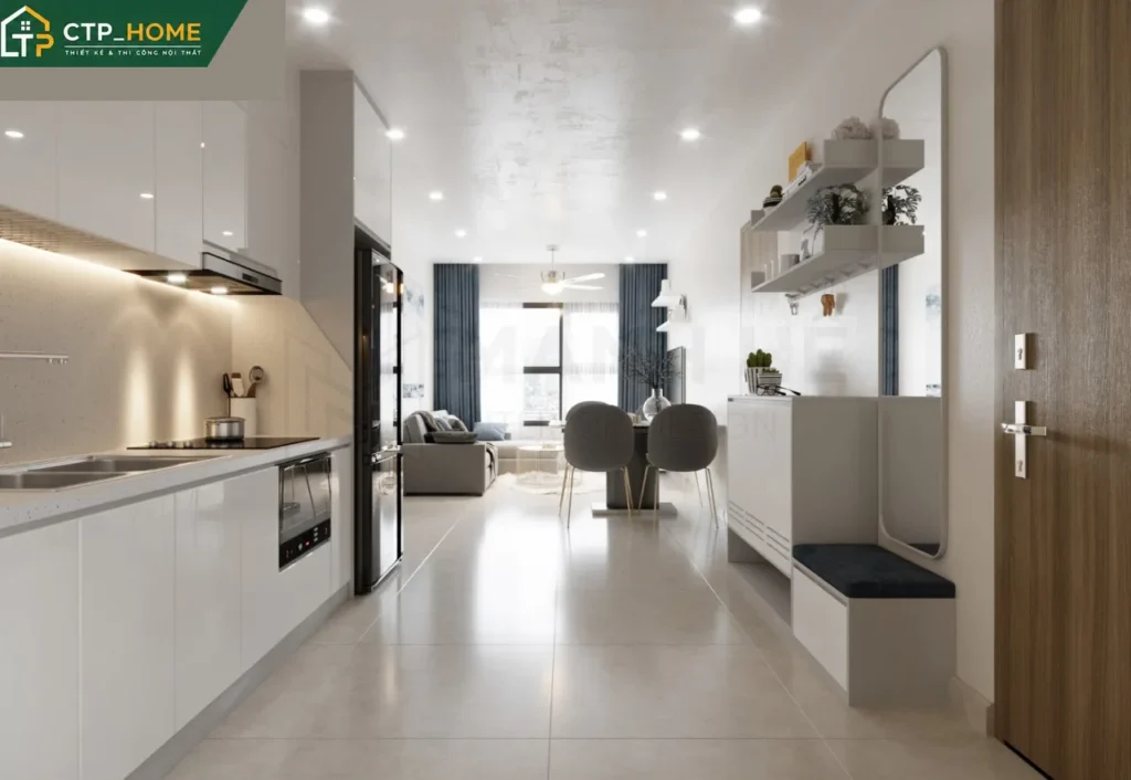 Thiết kế nội thất chung cư Vinhomes Grand Park 2BR 59m2 hiện đại - Ảnh 2