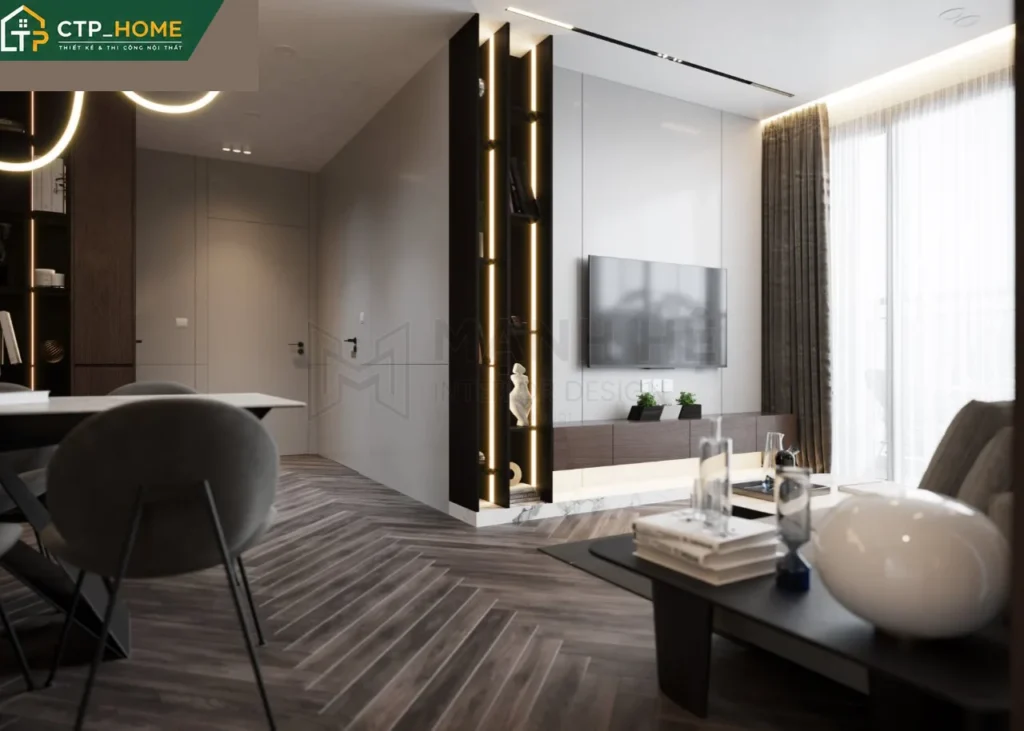 Thiết kế nội thất chung cư Eco Green 67m2 hiện đại cho chú Trung - Ảnh 1