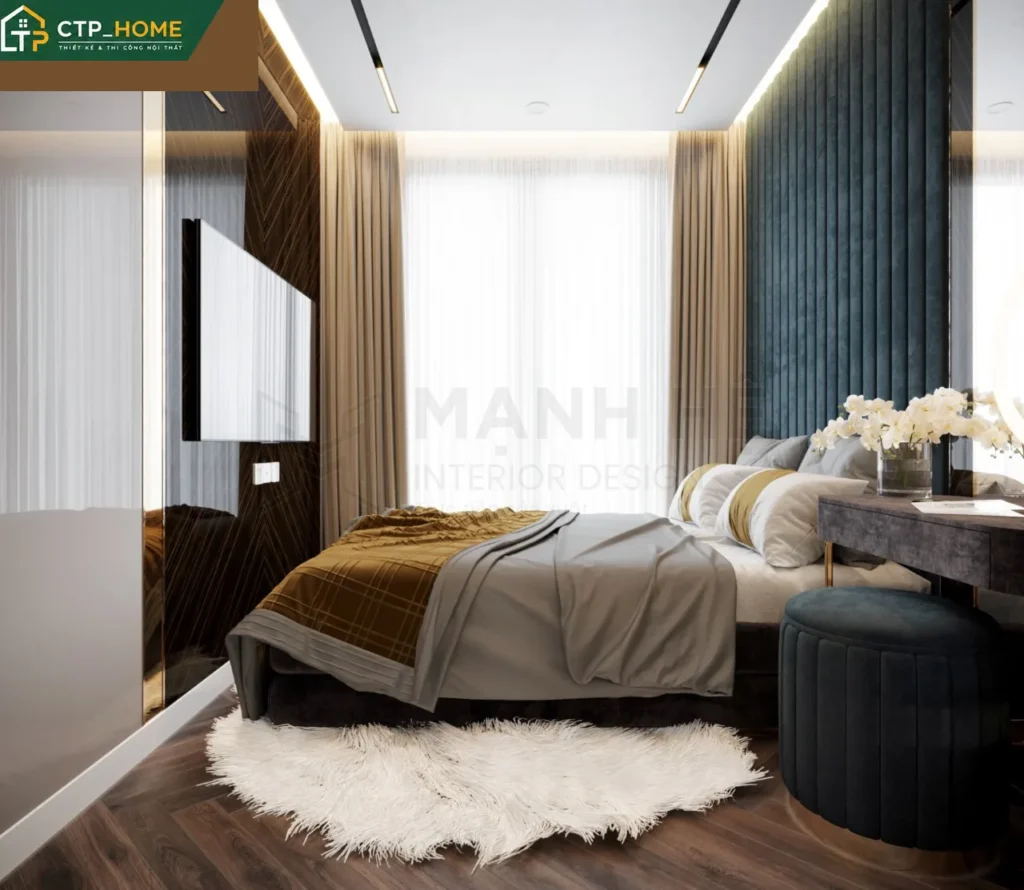 Thiết kế nội thất chung cư Eco Green 67m2 2 phòng ngủ hiện đại sang trọng - Ảnh 9