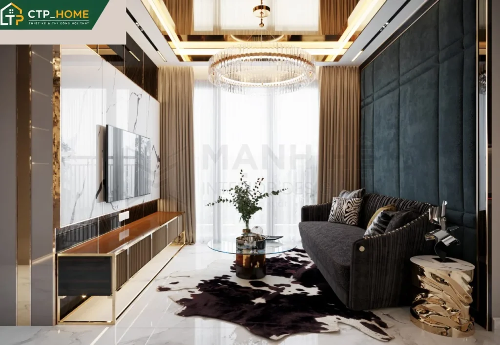 Thiết kế nội thất chung cư Eco Green 67m2 2 phòng ngủ hiện đại sang trọng - Ảnh 1