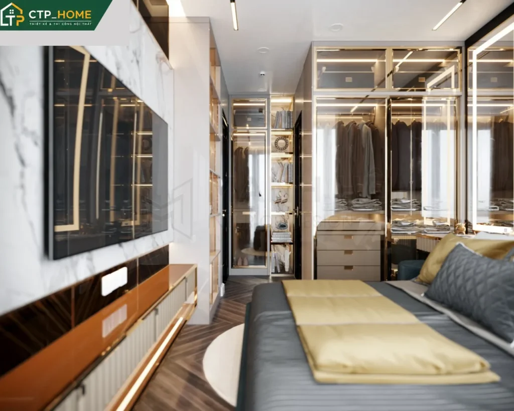 Thiết kế nội thất chung cư Eco Green 67m2 2 phòng ngủ hiện đại sang trọng - Ảnh 7