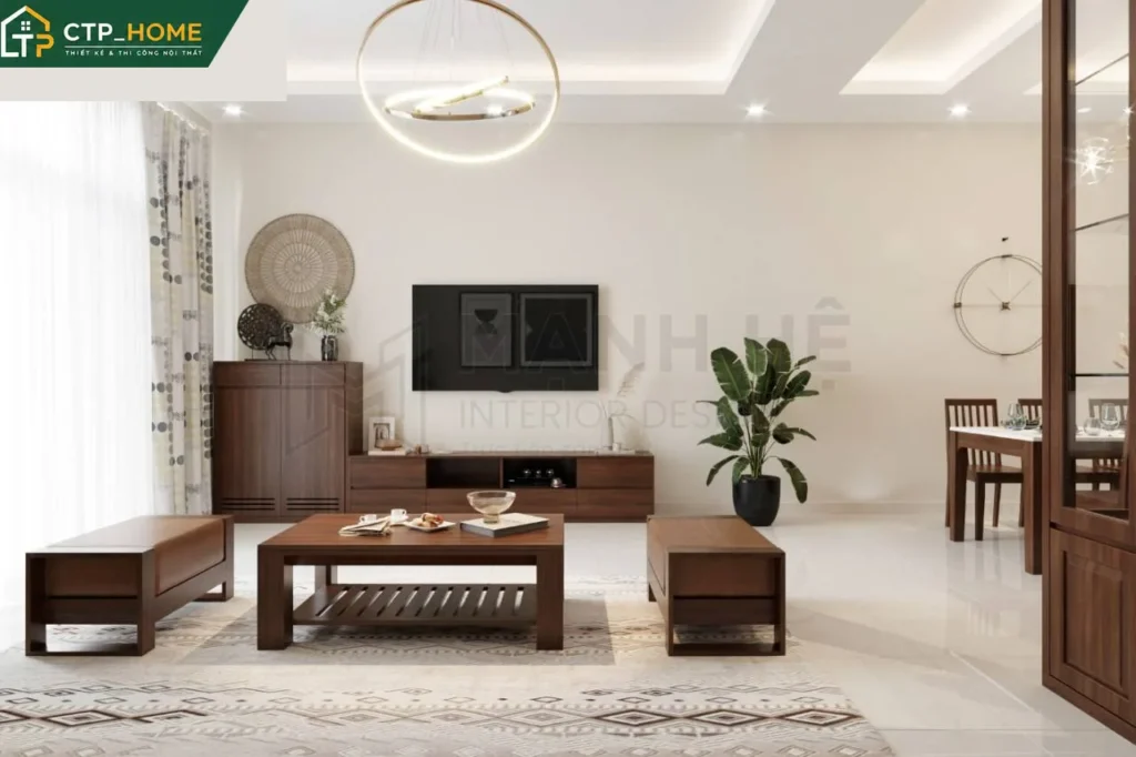 Thiết kế nội thất nhà phố anh Hoàng Long An 150m2 hiện đại tối ưu - Ảnh 1
