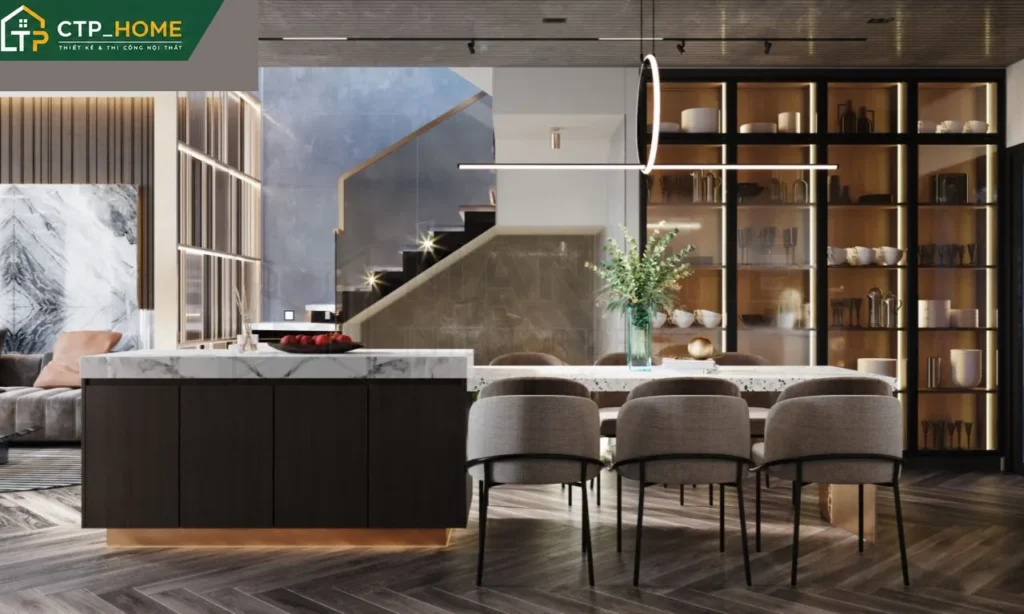Thiết kế nội thất nhà phố Thủ Đức 150m2 3 tầng hiện đại – Chị Thảo - Ảnh 2