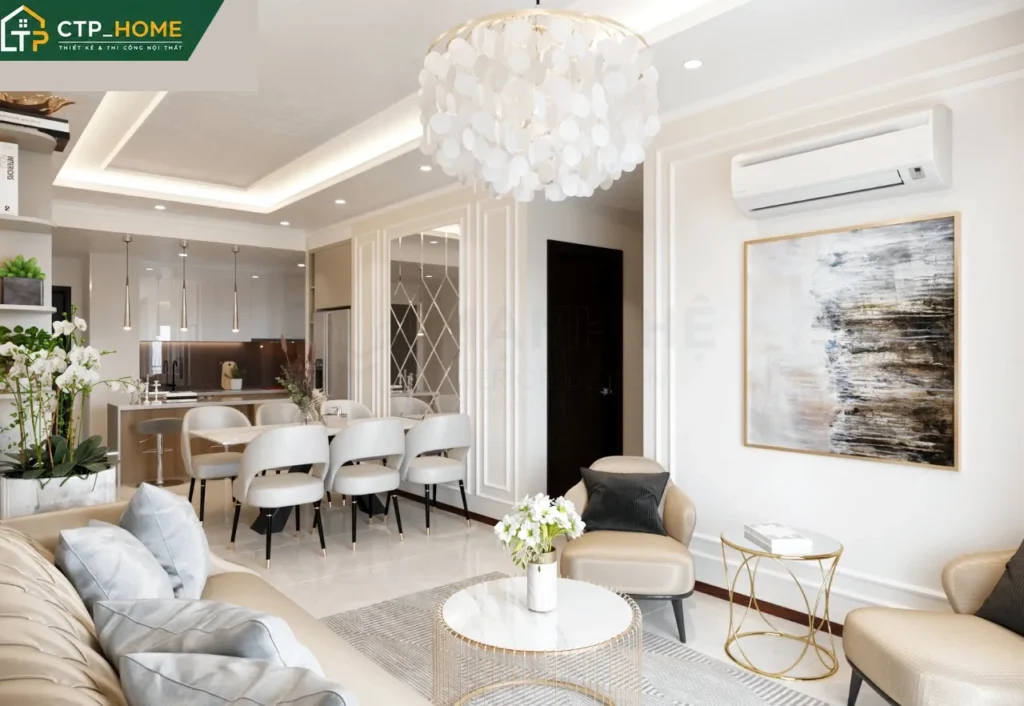 Thiết kế nội thất chung cư One Verandah 70m2 2 phòng ngủ hiện đại - Ảnh 2