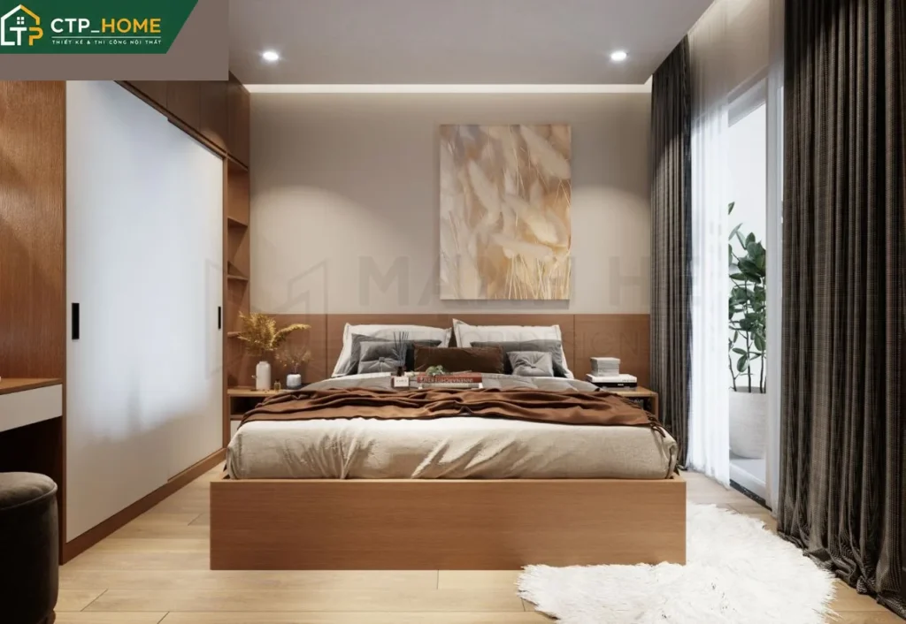 Thiết kế nội thất chung cư Trinity Tower 54m2 2 phòng ngủ hiện đại - Ảnh 9