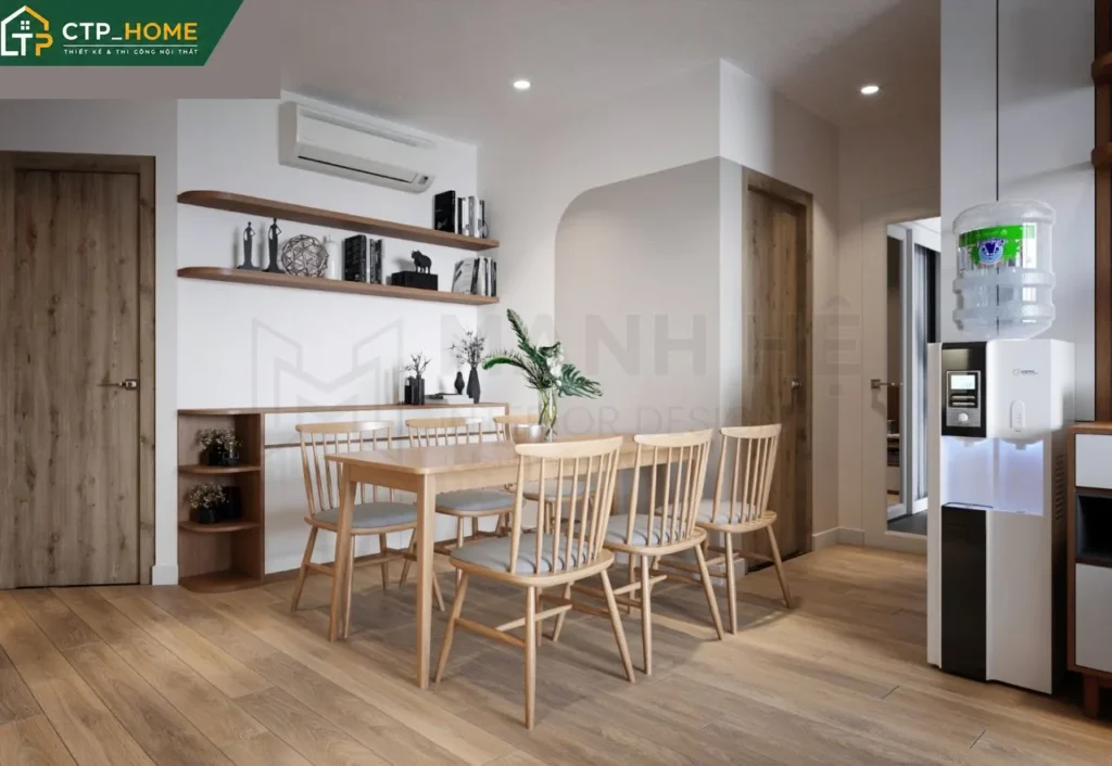 Thiết kế nội thất chung cư Trinity Tower 54m2 2 phòng ngủ hiện đại - Ảnh 2