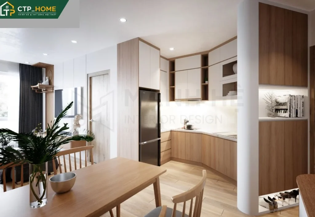 Thiết kế nội thất chung cư Trinity Tower 54m2 2 phòng ngủ hiện đại - Ảnh 4