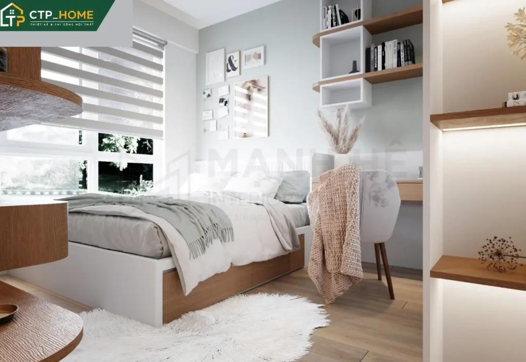 Thiết kế nội thất chung cư Trinity Tower 54m2 2 phòng ngủ hiện đại - Ảnh 5