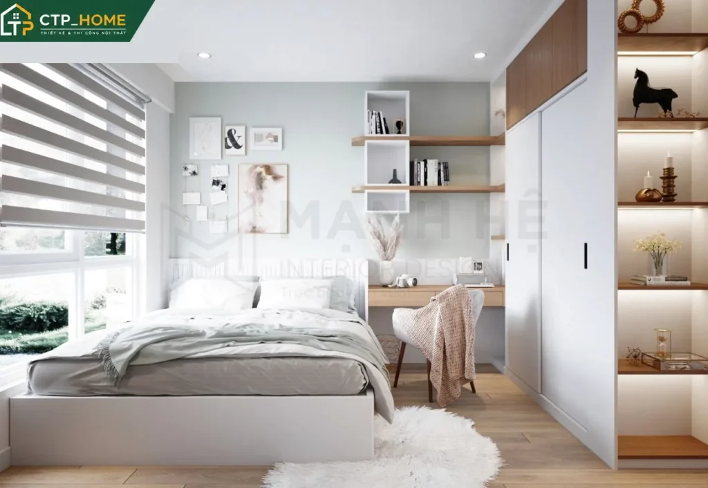 Thiết kế nội thất chung cư Trinity Tower 54m2 2 phòng ngủ hiện đại - Ảnh 6