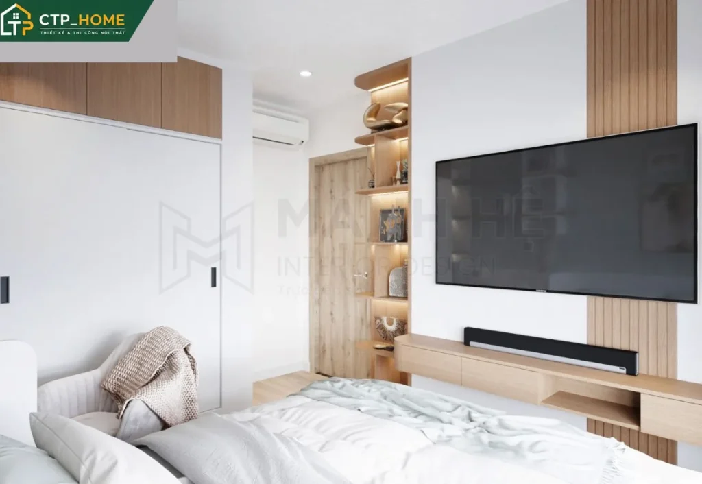 Thiết kế nội thất chung cư Trinity Tower 54m2 2 phòng ngủ hiện đại - Ảnh 7