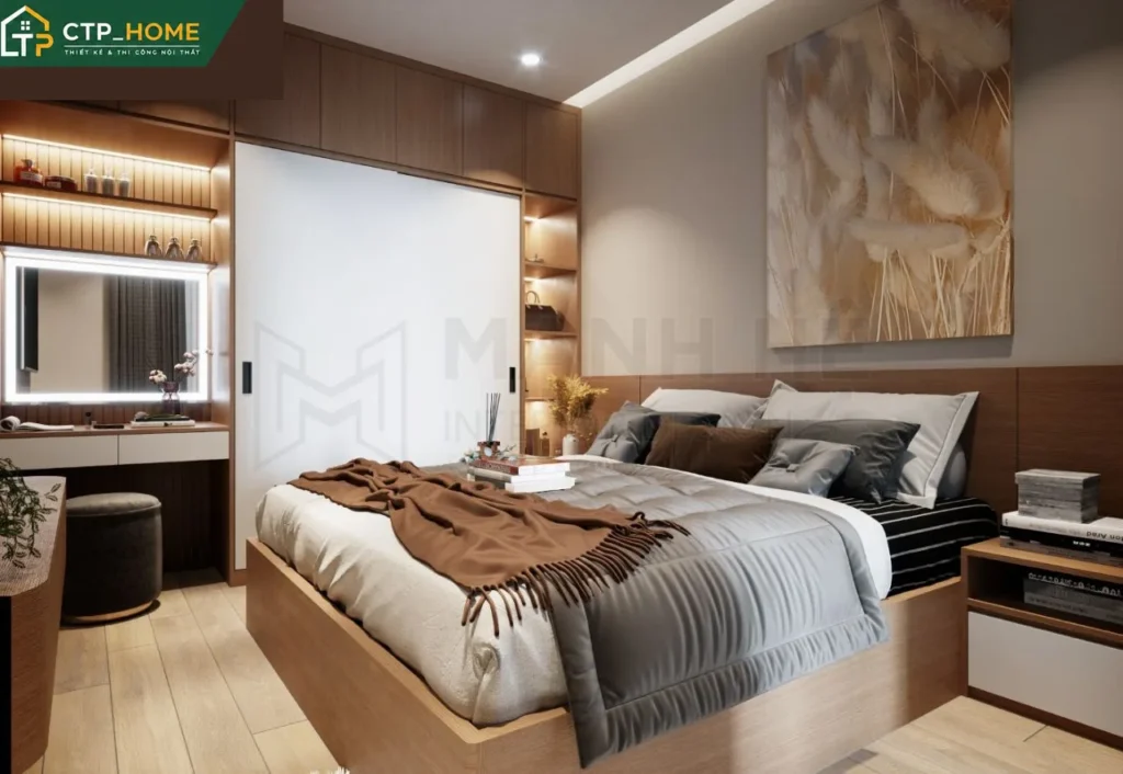Thiết kế nội thất chung cư Trinity Tower 54m2 2 phòng ngủ hiện đại - Ảnh 8