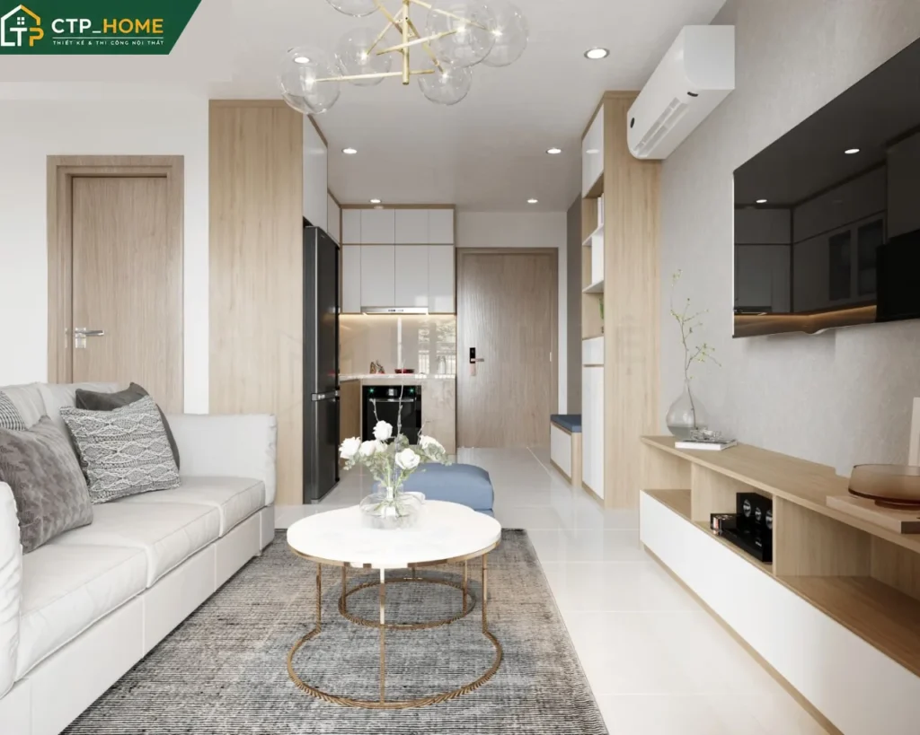 Thiết kế nội thất chung cư Vinhomes Grand Park 59m2 hiện đại cho anh Hoàng - Ảnh 1