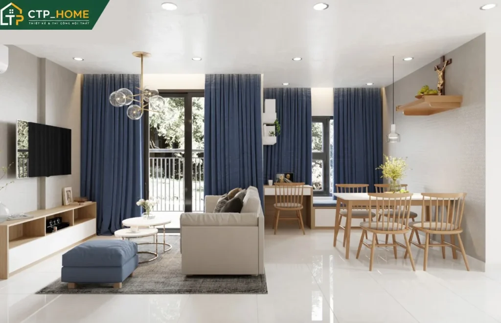 Thiết kế nội thất chung cư Vinhomes Grand Park 59m2 hiện đại cho anh Hoàng - Ảnh 3