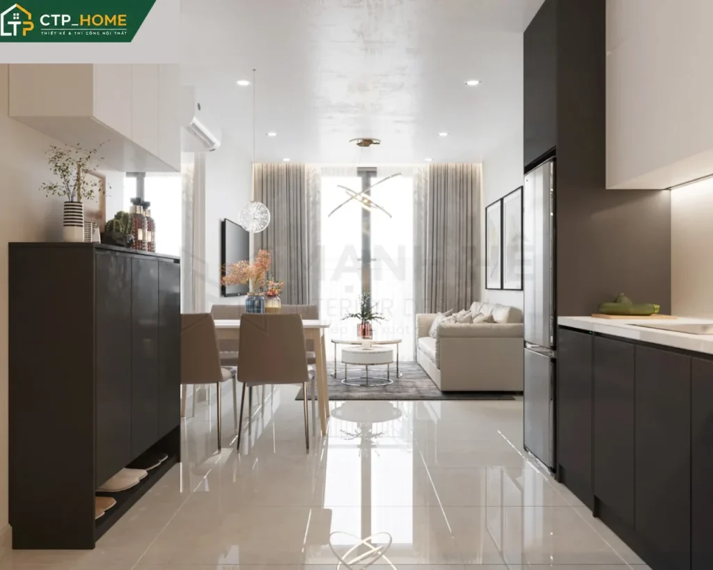 Thiết kế nội thất chung cư Vinhomes Grand Park 59m2 hiện đại tối ưu - Ảnh 3